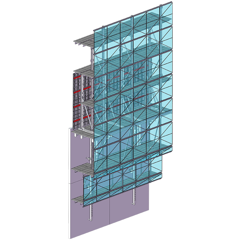Encofrado trepante hidráulico automático