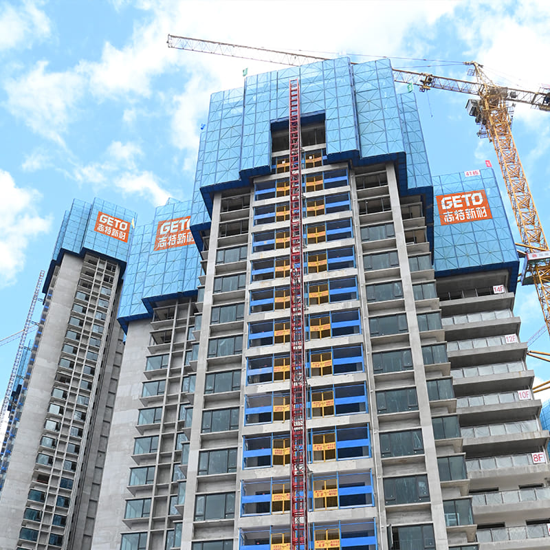 Aplicaciones de andamios autotrepantes GETO