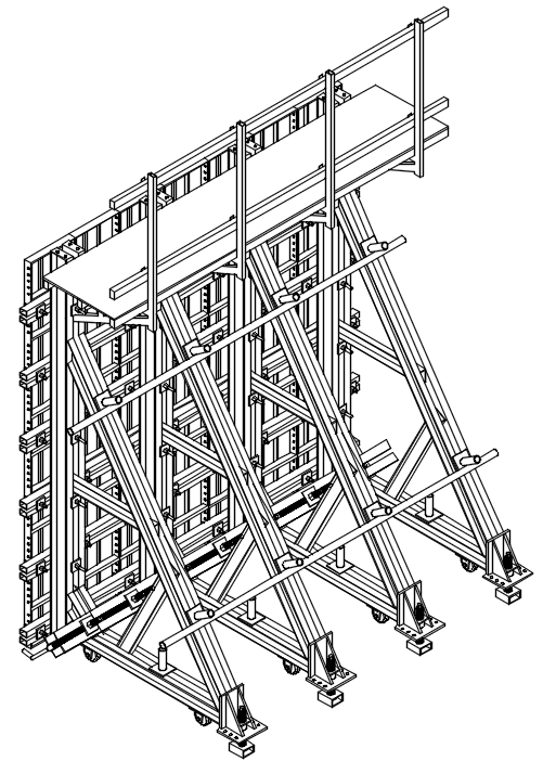 estructura de pared lateral única tipo celosía triangular